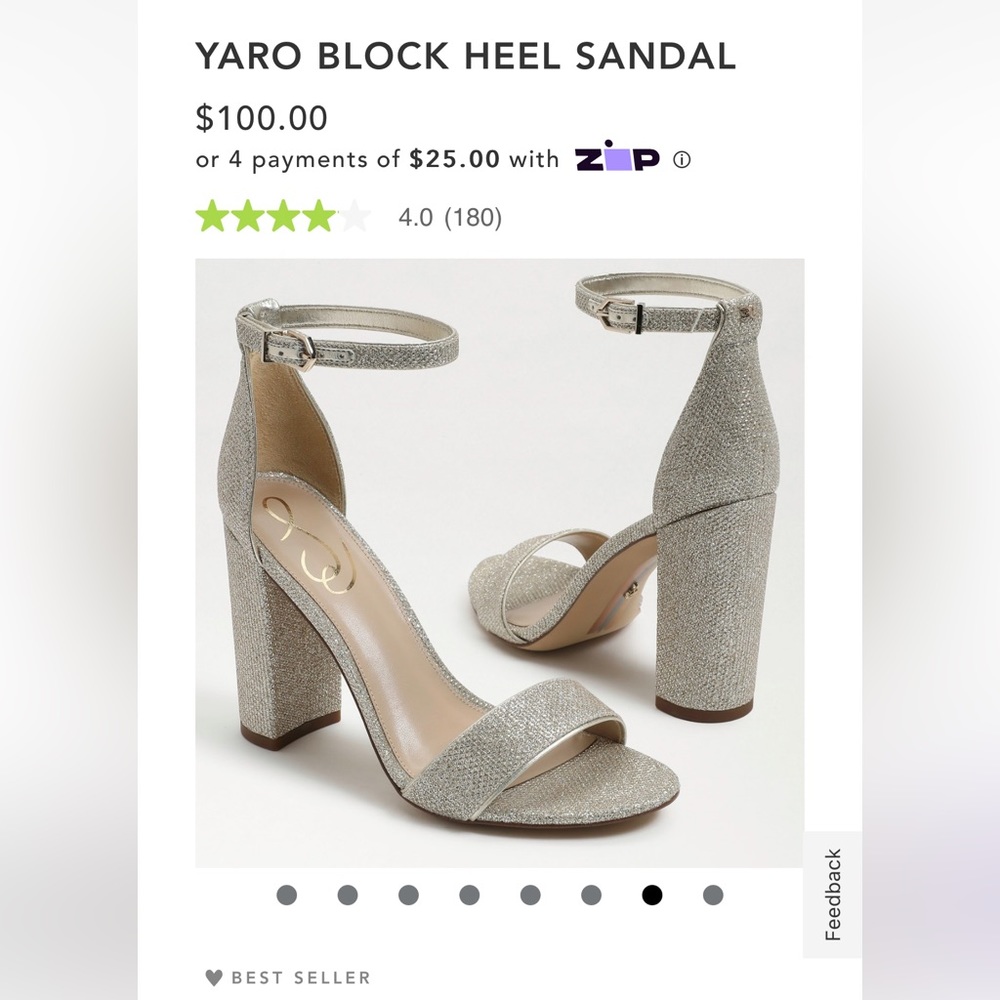 Sam Edelman yaro block heel in pewter - 8